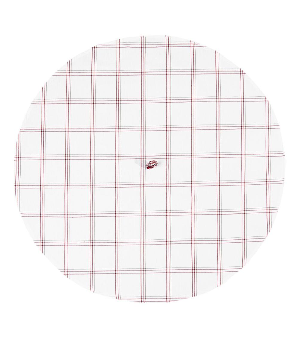 Wadiga Torchon Rond Classique 100% Coton Rayures Rouges
