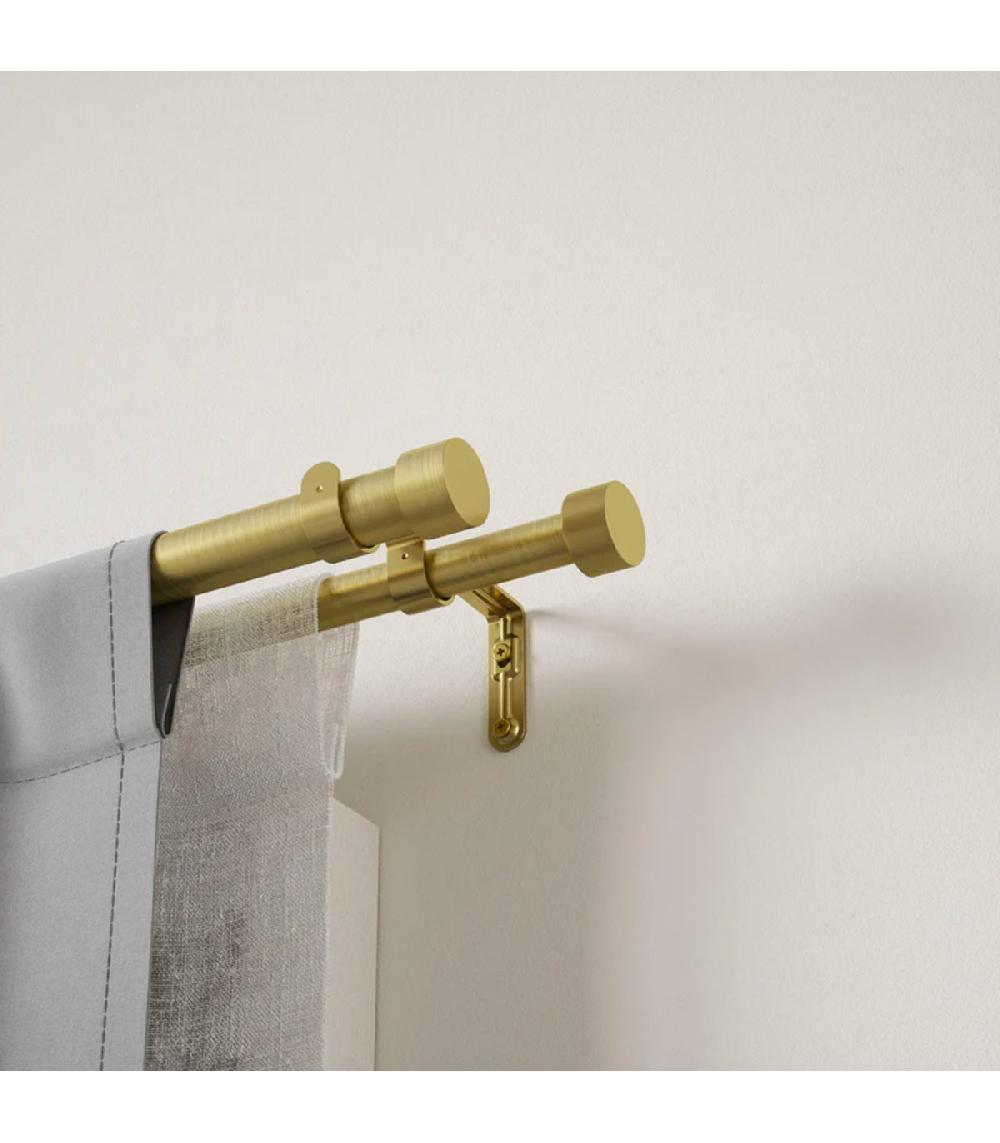 Wadiga Tringle à Rideaux Double En Métal Doré Extensible De 91 à 168cm