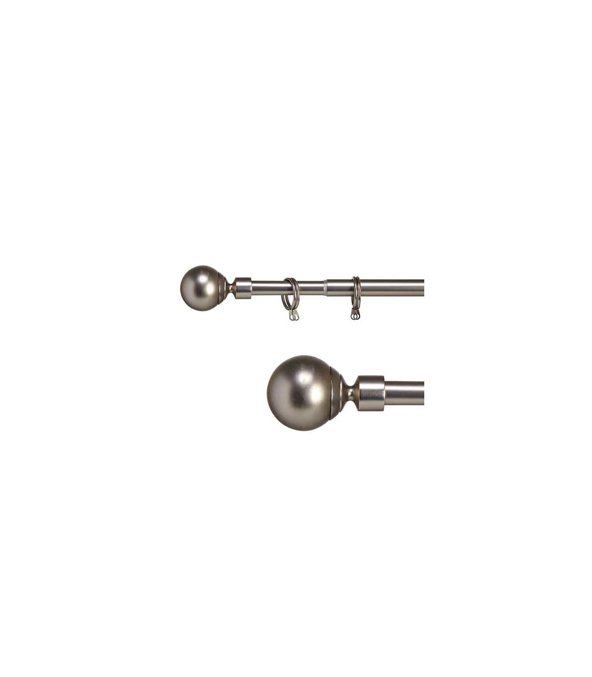 Wadiga Tringle à Rideaux Extensible Métal Chromé Boule - 120 à 210cm