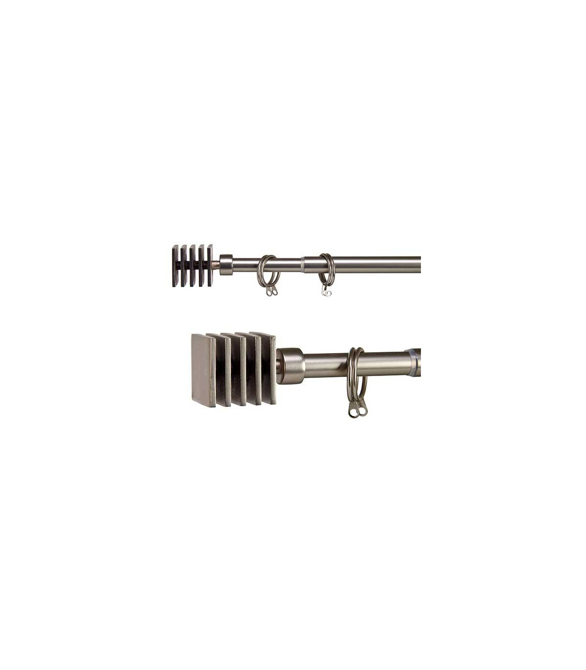 wadiga Tringle à Rideaux Extensible Métal Chromé Carré - 120 à 210cm