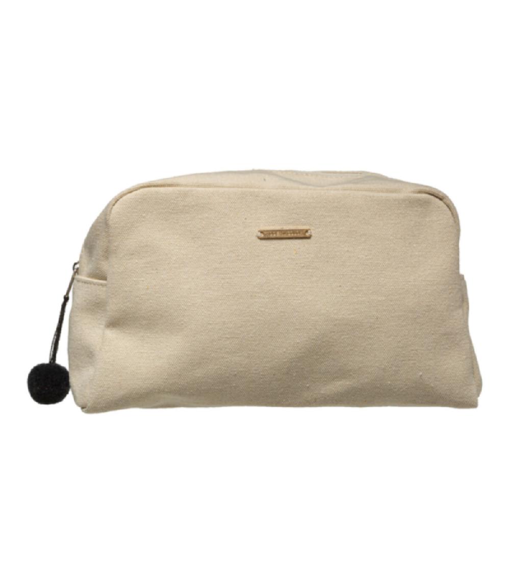 Wadiga Trousse De Toilette + Pochette Beige à Pompoms