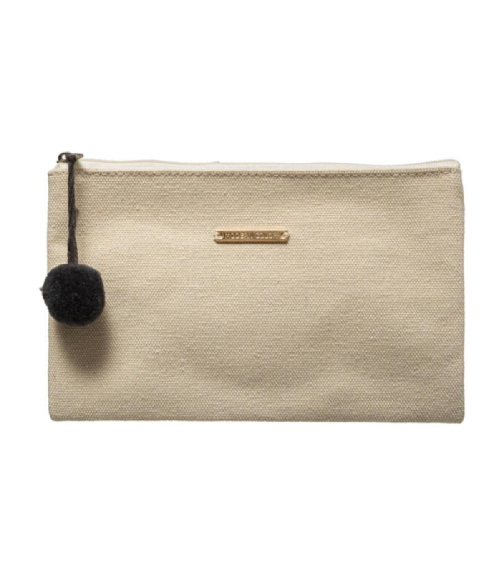 Wadiga Trousse De Toilette + Pochette Beige à Pompoms