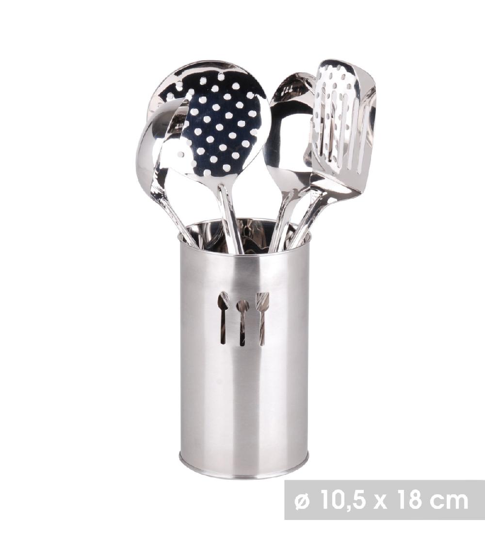 Wadiga Ustensiles De Cuisine En Inox Avec Pot De Rangement