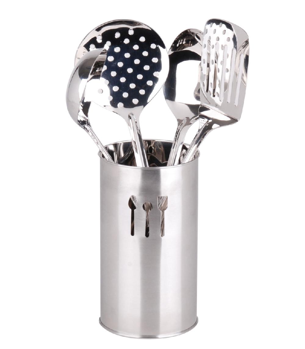 wadiga Ustensiles de Cuisine en Inox avec Pot de Rangement