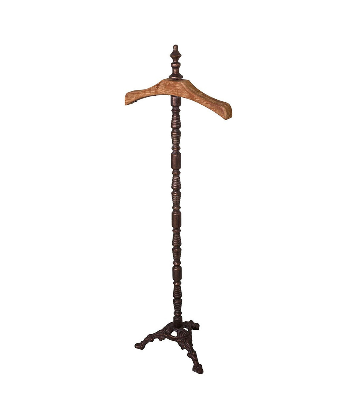 wadiga Valet de chambre en fer forgé marron et bois 43.5x28x125cm