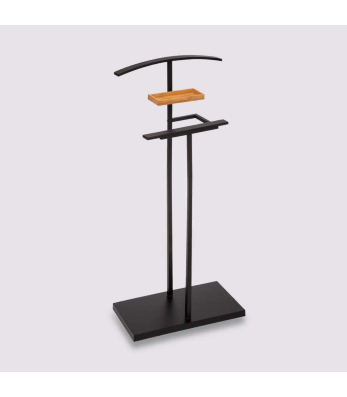 Wadiga Valet De Nuit Métal Noir Et Bambou - 40.5x22x114.5cm