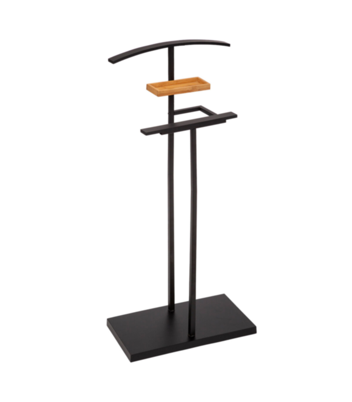 wadiga Valet de nuit métal noir et bambou - 40.5x22x114.5cm