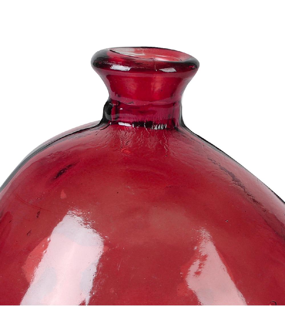 Wadiga Vase Décoratif En Verre Recyclé Rouge 17x17x18cm