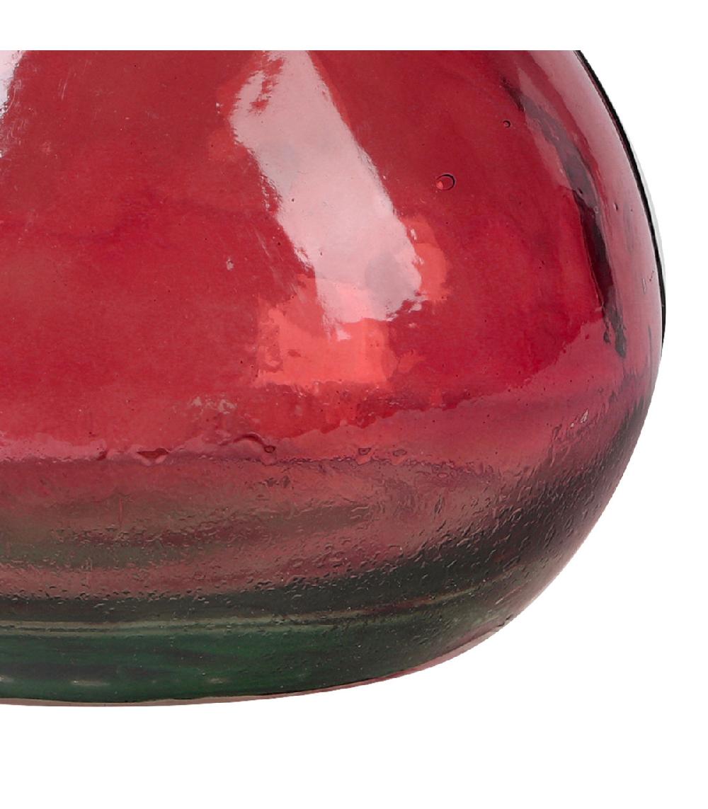Wadiga Vase Décoratif En Verre Recyclé Rouge 17x17x18cm