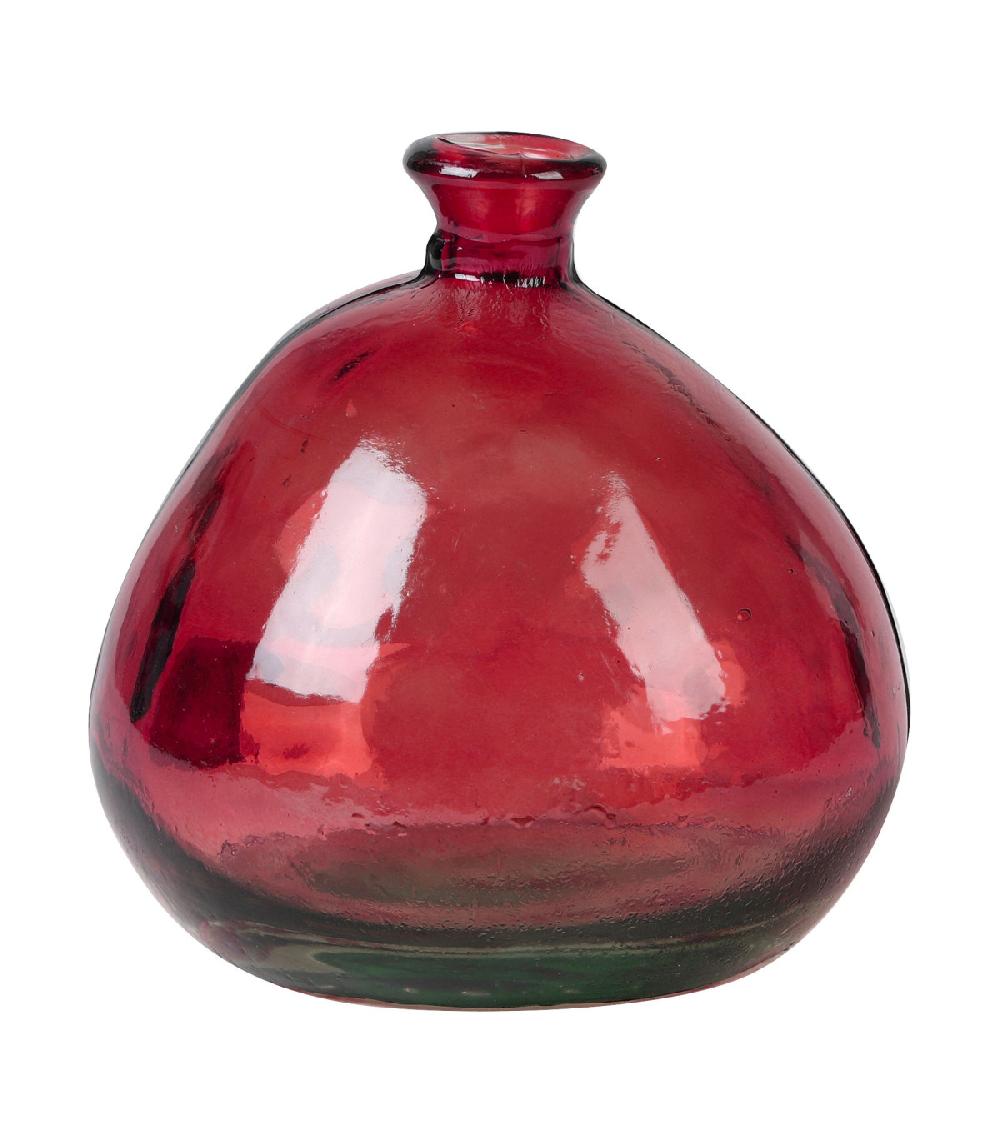 wadiga Vase décoratif en verre recyclé rouge 17x17x18cm