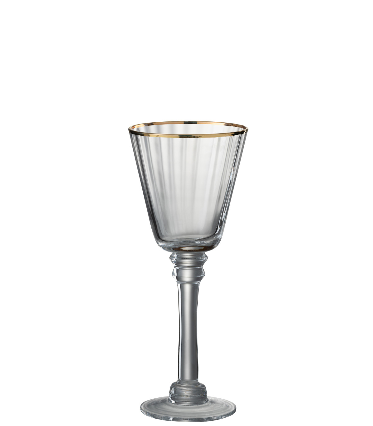 wadiga Verre à Vin en Verre transparent et liseré doré - 20cl