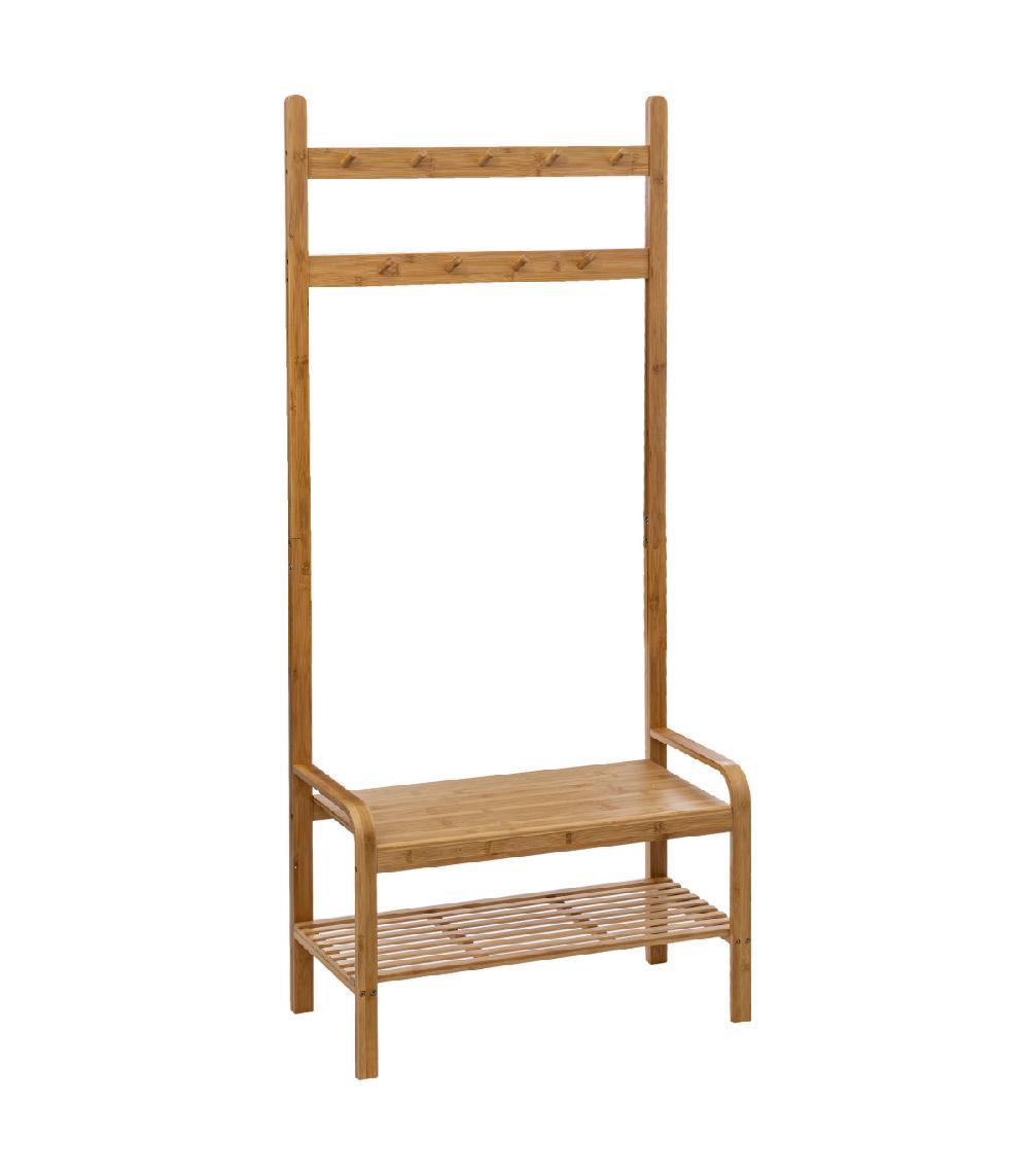wadiga Vestiaire d'entrée en bambou - 73.5x34.5x170cm