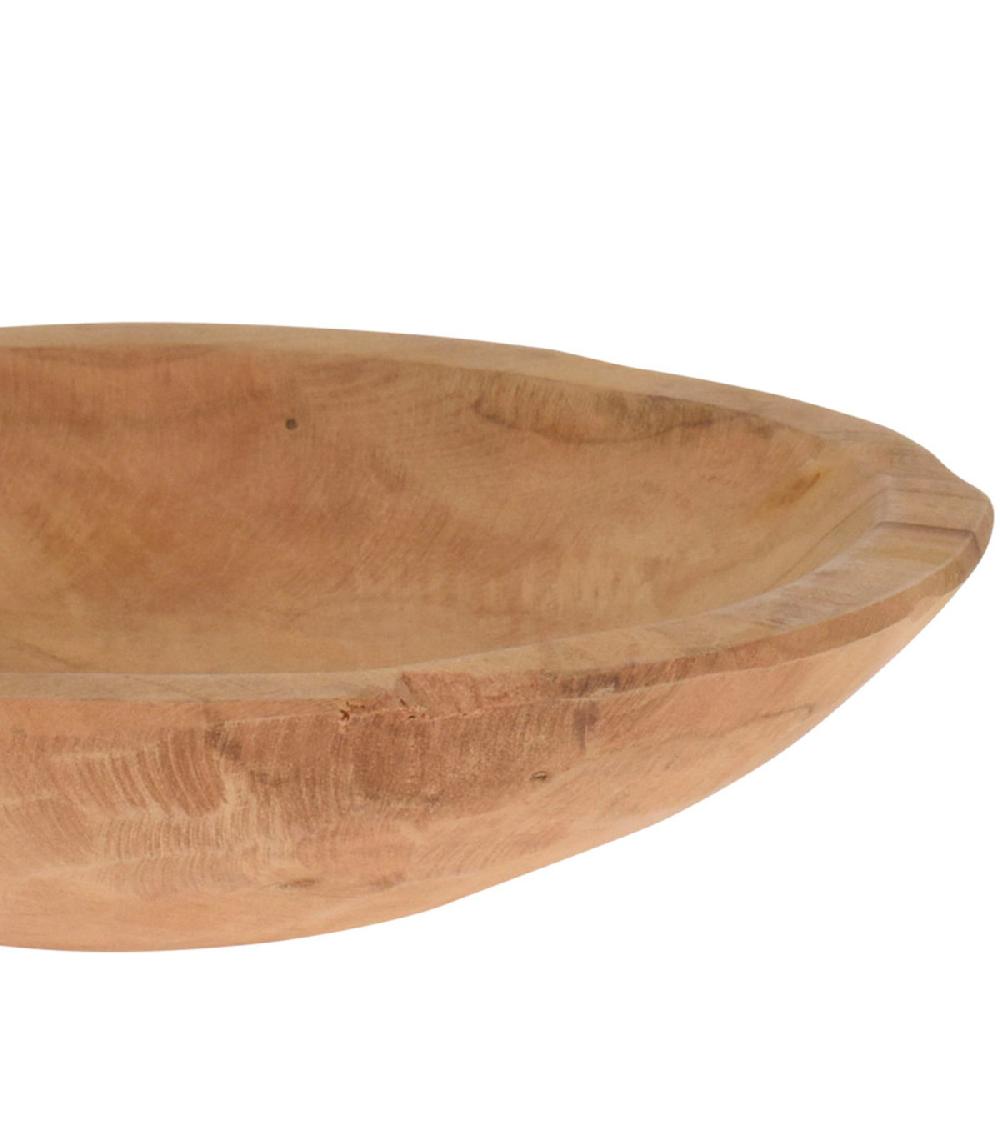 Wadiga Vide-Poche Rond Déco En Teck Naturel 19x19x4cm