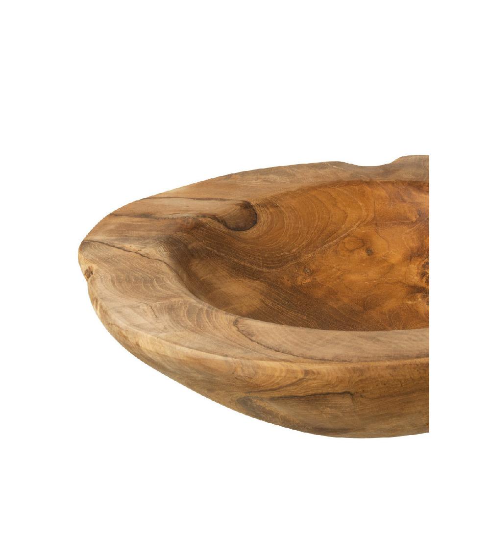 Wadiga Vide-Poche Rond Déco En Teck Naturel - Diamètre 26cm