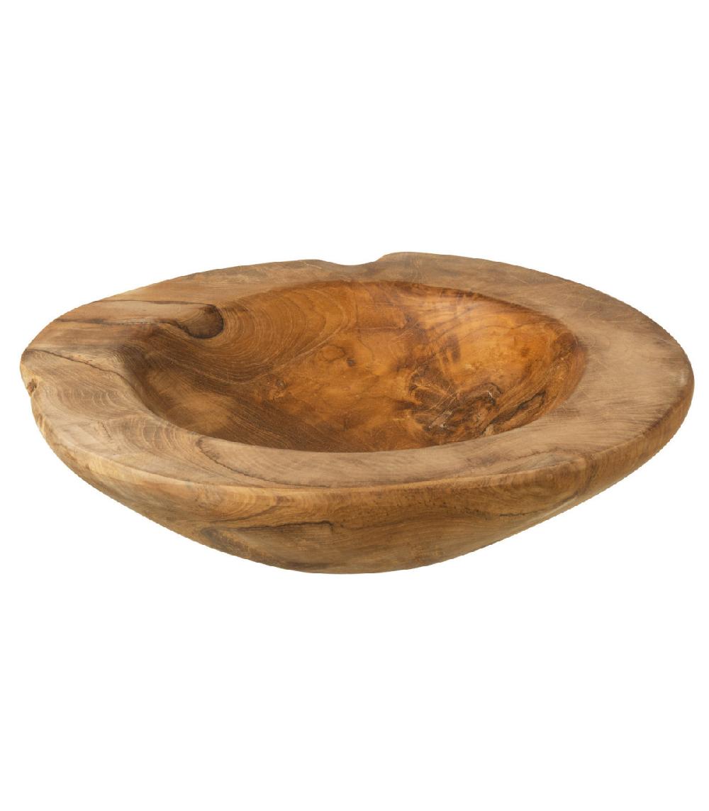 wadiga Vide-Poche rond déco en teck naturel - Diamètre 26cm