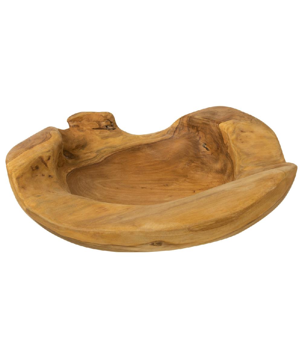 wadiga Vide-Poche rond déco en teck naturel - Diamètre 39cm