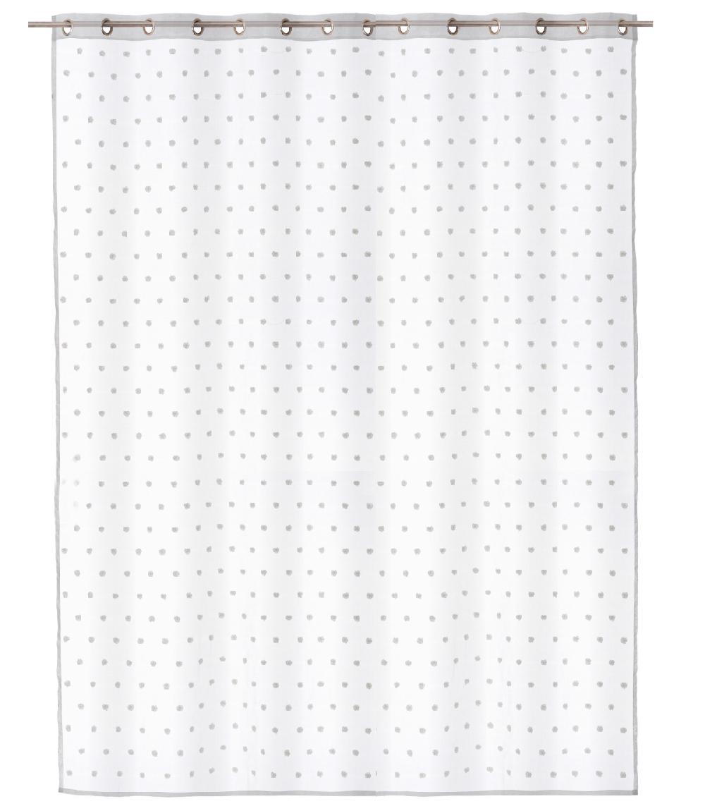 wadiga Voilage à Œillets Blanc Motifs Pois - Longueur 260cm