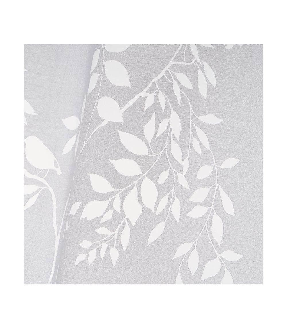 Wadiga Voilage à Œillets Feuillage Blanc - 140x260cm