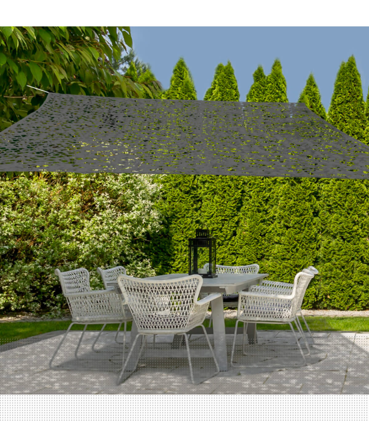 Wadiga Voile Ombrage Camouflage Rectangulaire Gris 200x300cm