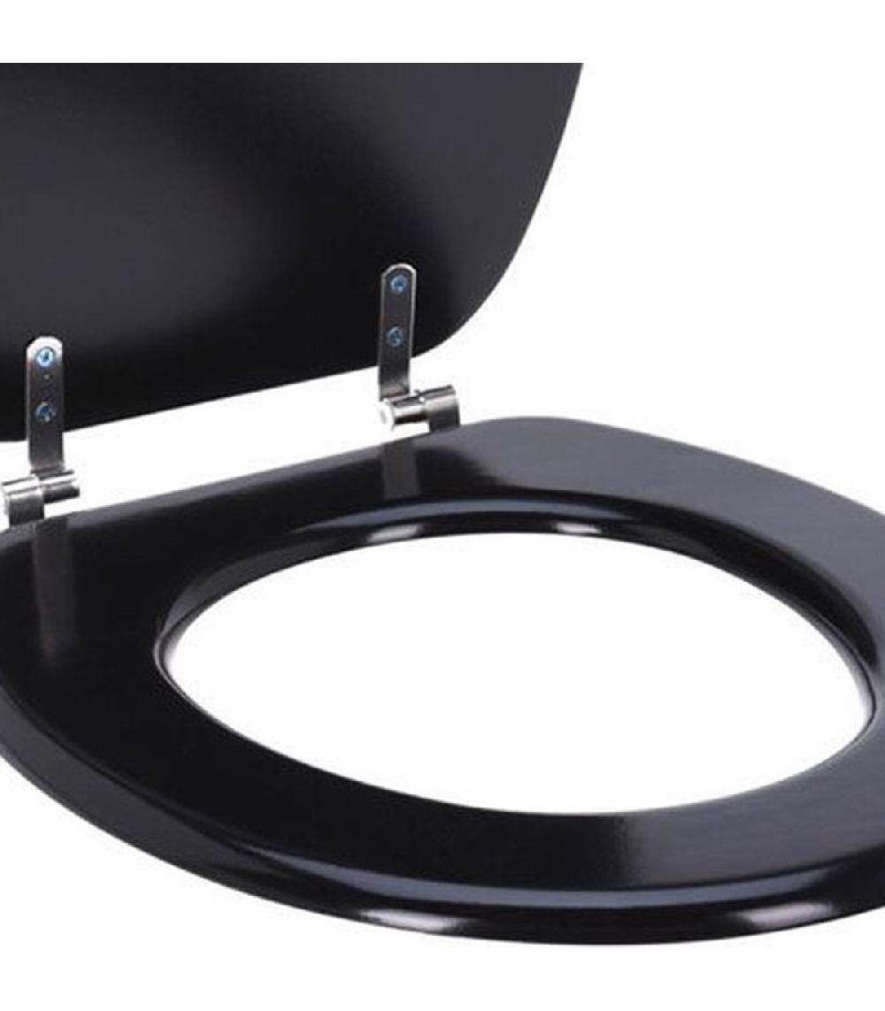 Wadiga Abattant WC Bois MDF Noir