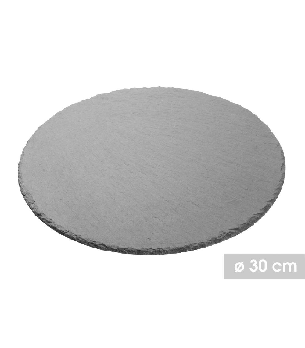 Wadiga Assiette En Ardoise Ronde - D30cm