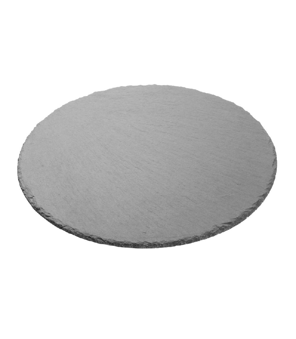 wadiga Assiette en Ardoise Ronde - d30cm