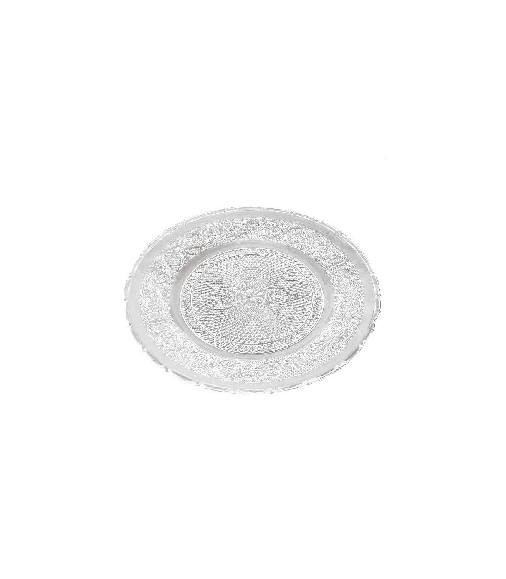 wadiga Assiette Transparente en Verre Royale - D30cm