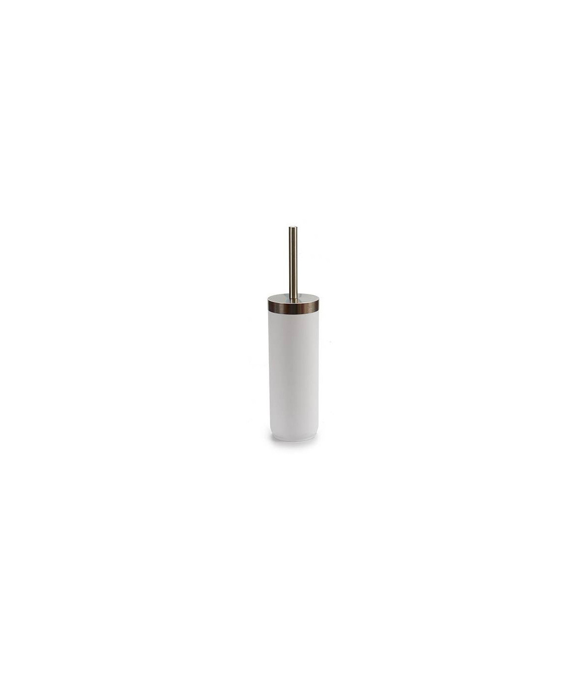 wadiga Balai Brosse WC Inox et Plastique Blanc