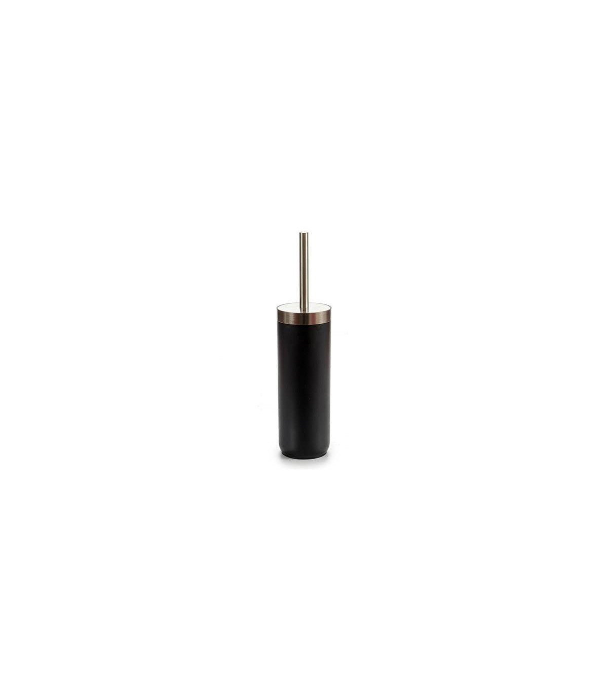 wadiga Balai Brosse WC Inox et Plastique Noir