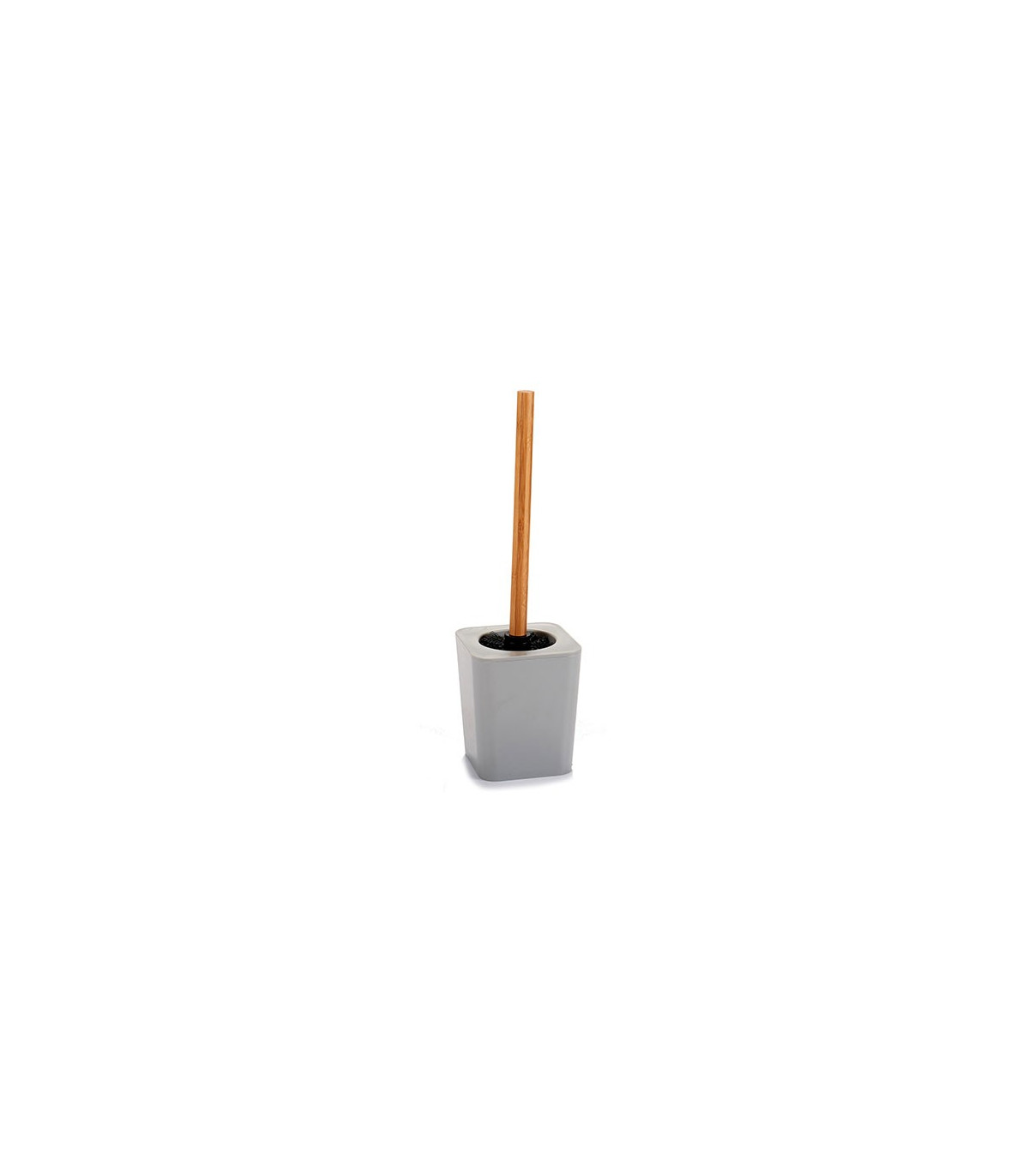 wadiga Balai Brosse WC Plastique Gris et Bambou