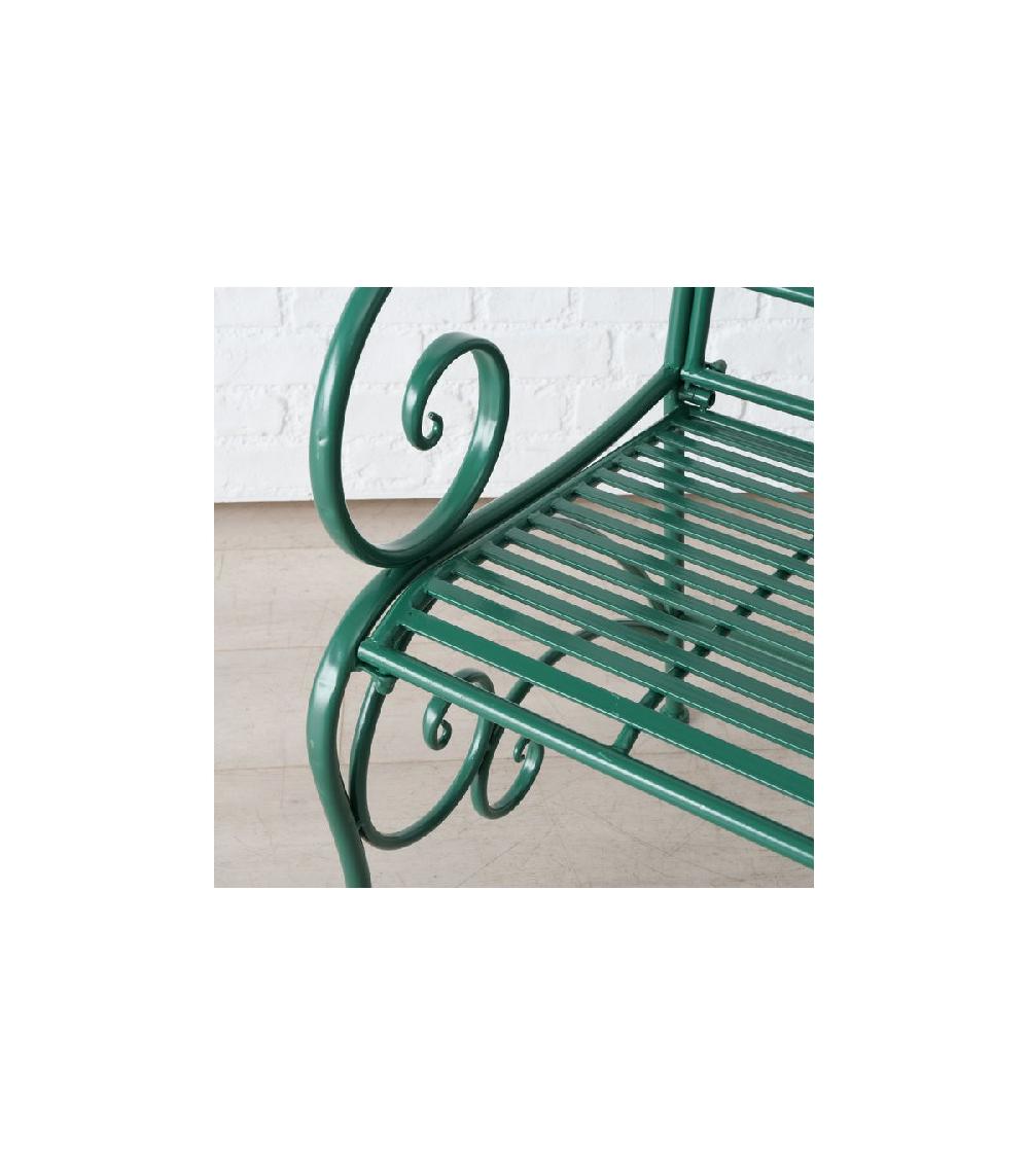 Wadiga Banc De Jardin En Métal Vert - 115x50x100cm