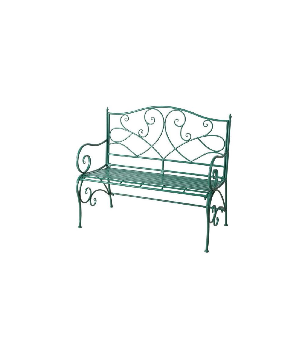 wadiga Banc de jardin en métal vert - 115x50x100cm