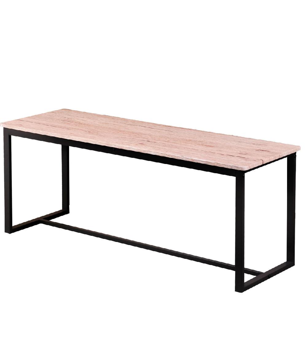 wadiga Banc en bois et métal noir 120x35x45cm
