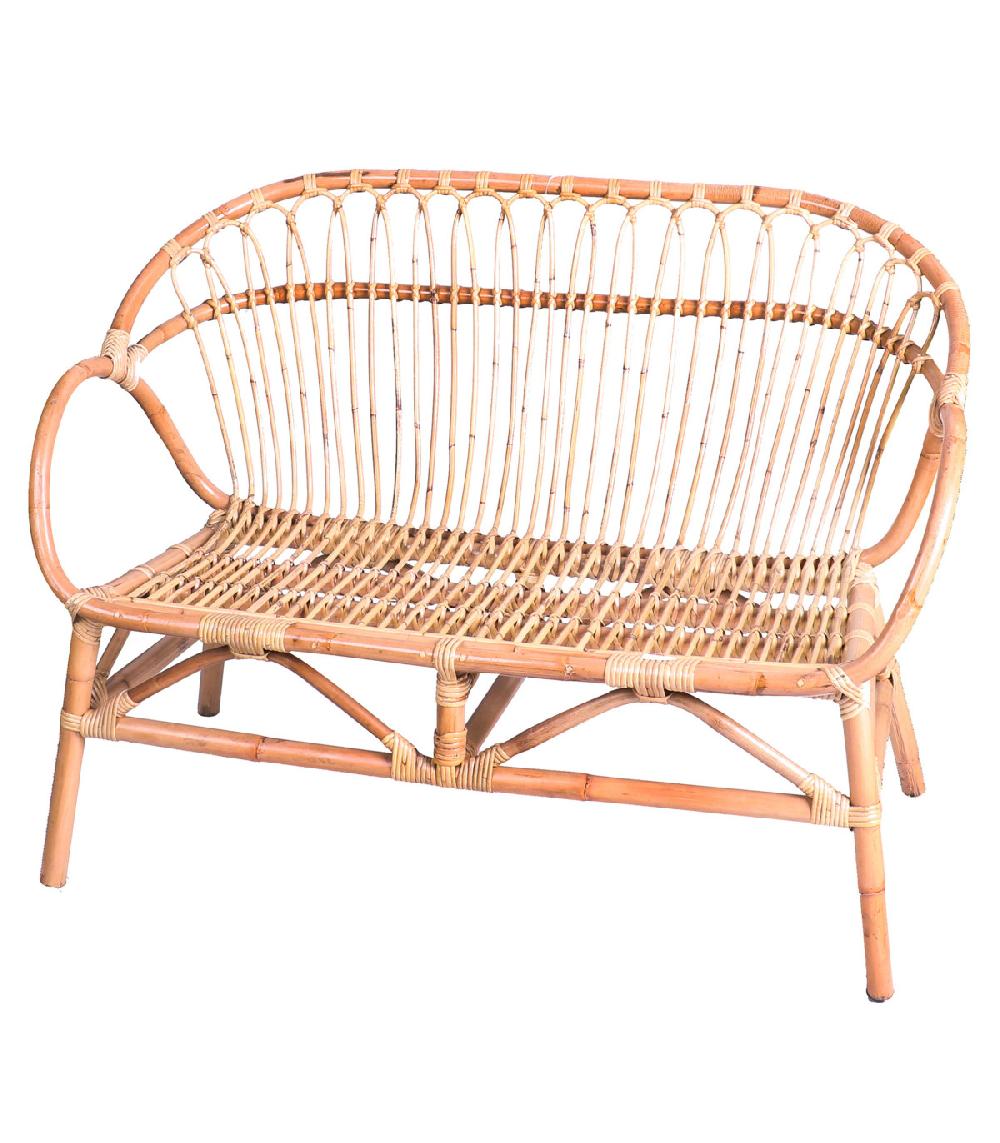 wadiga Banc en Rotin - 116x83.5x68cm