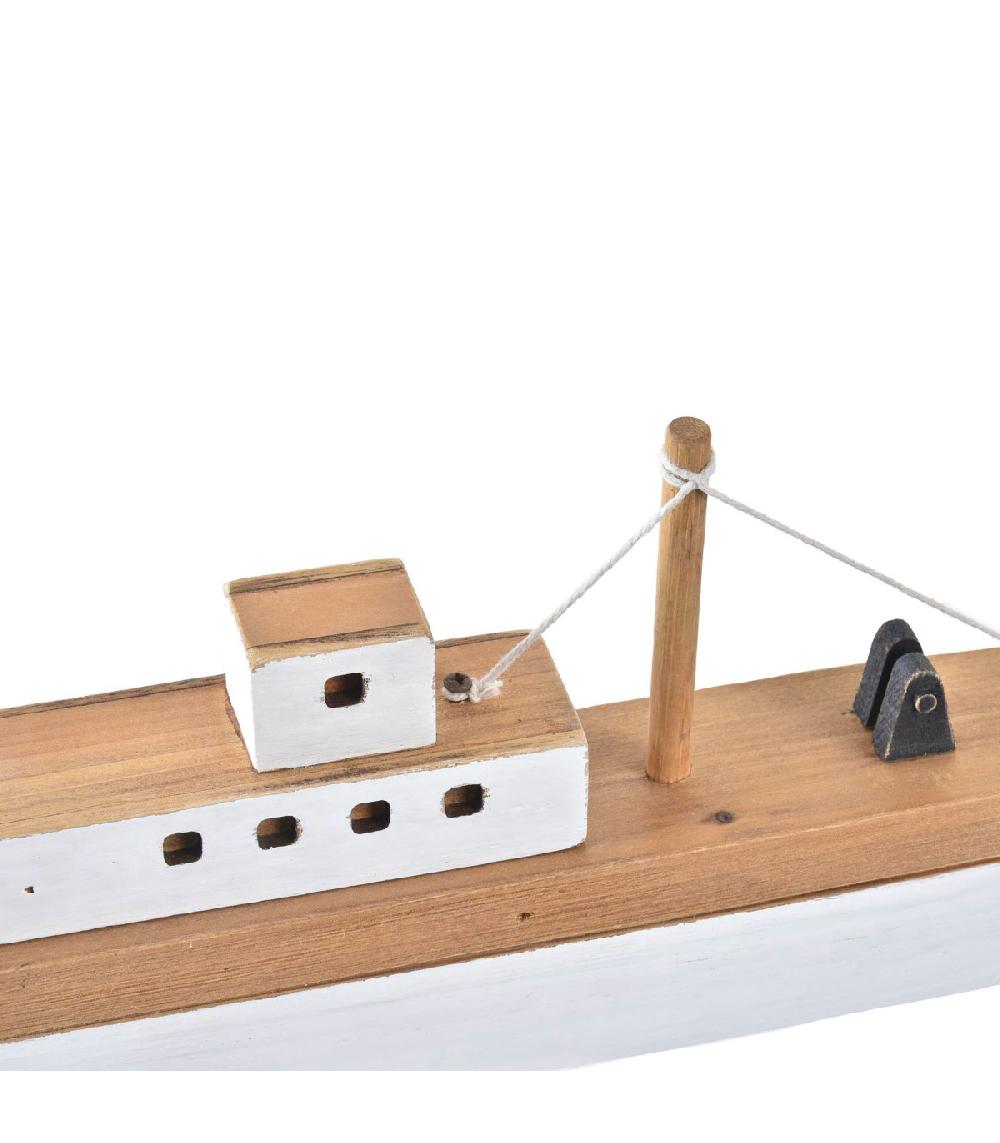 Wadiga Bateau Décoratif Bois 59x6x16cm