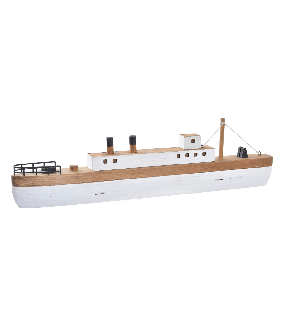 wadiga Bateau décoratif bois 59x6x16cm