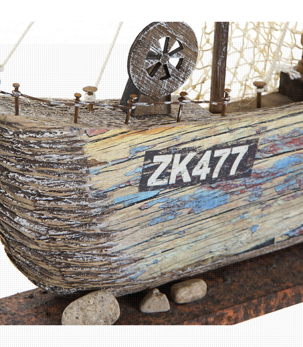 Wadiga Bateau Décoratif Bois LED 40x5x24cm