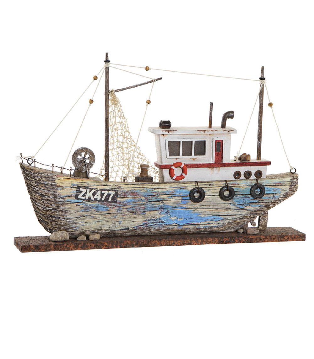 wadiga Bateau décoratif bois LED 40x5x24cm