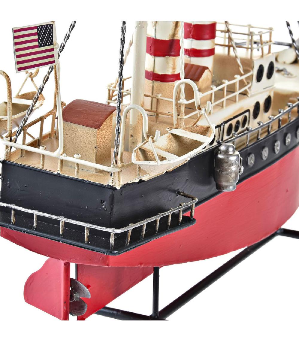 Wadiga Bateau Décoratif Chalutier Métal 41x12x28cm