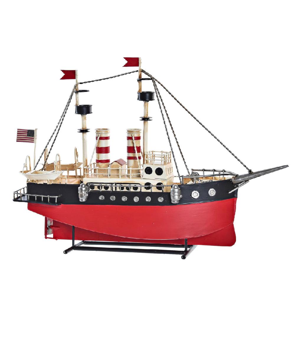 wadiga Bateau décoratif chalutier métal 41x12x28cm
