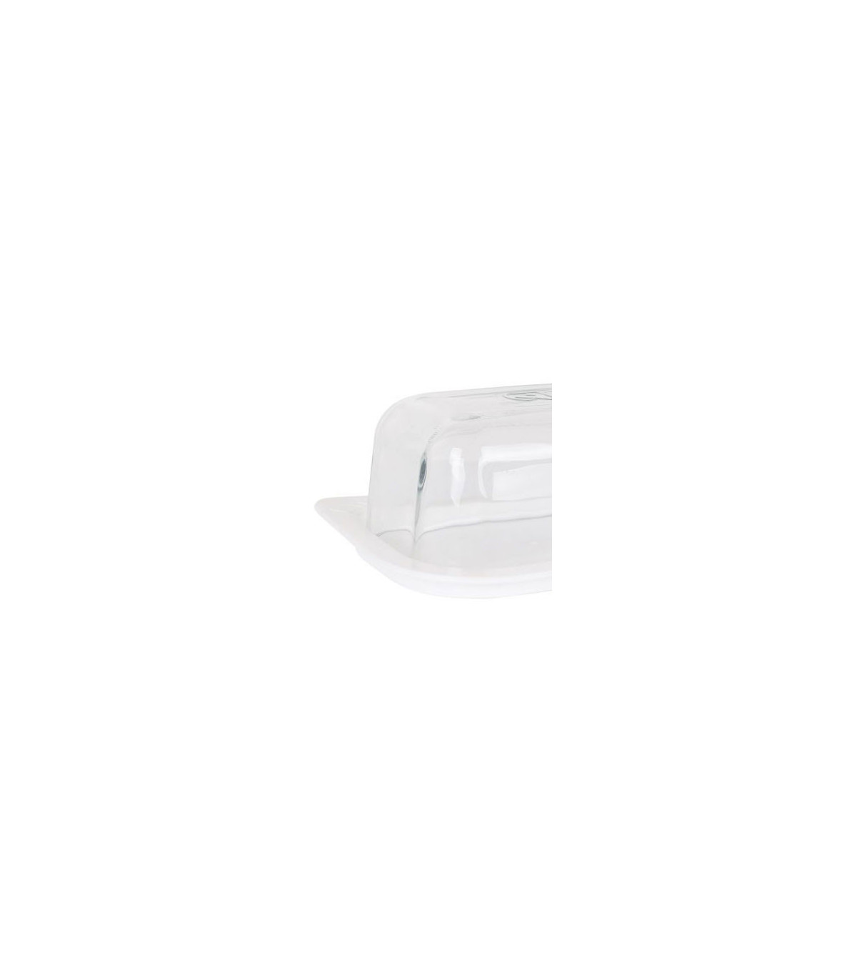 Wadiga Beurrier En Verre Et Base Plastique Blanche