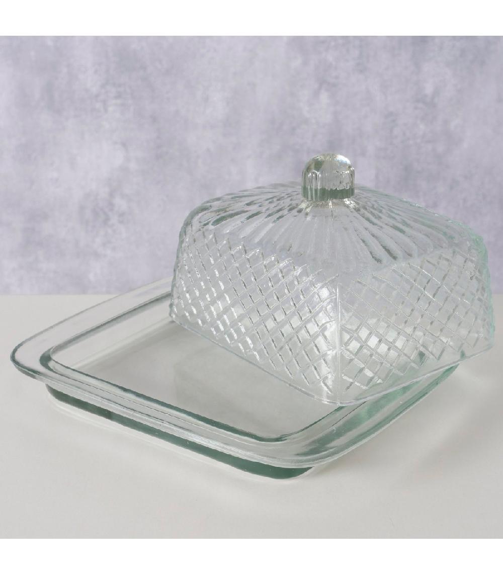Wadiga Beurrier En Verre Taillé 17x13x9cm