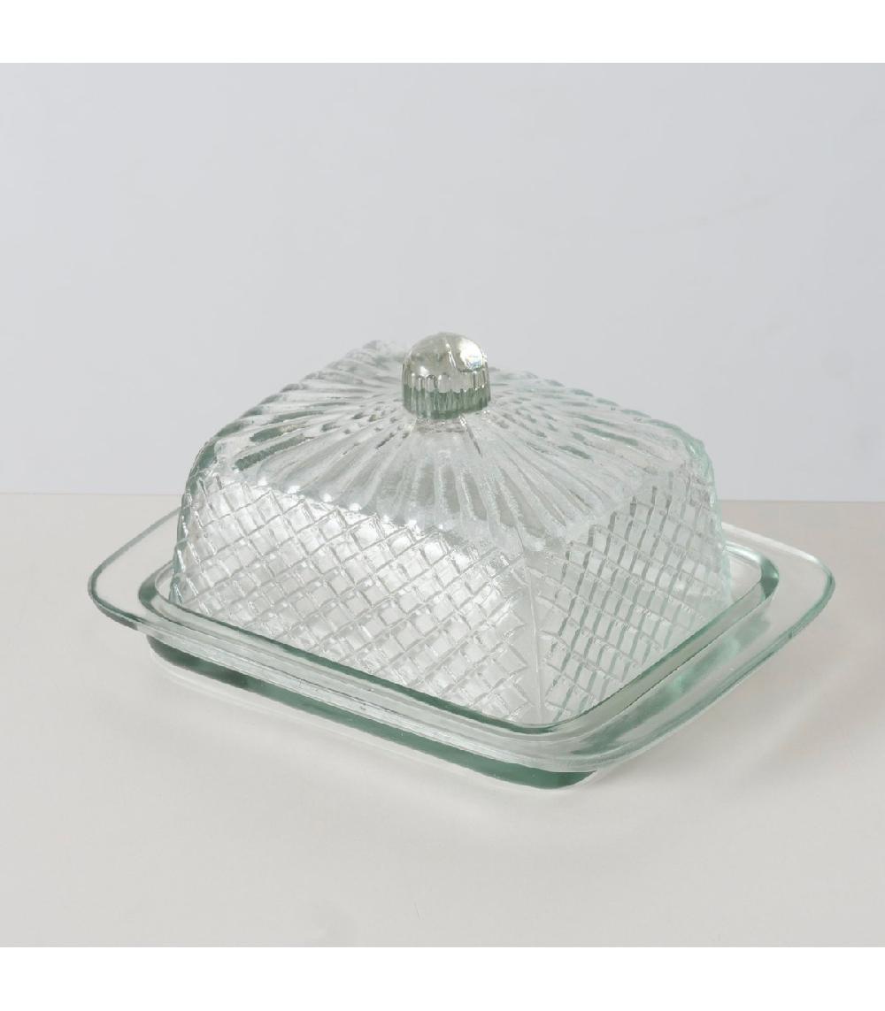 Wadiga Beurrier En Verre Taillé 17x13x9cm