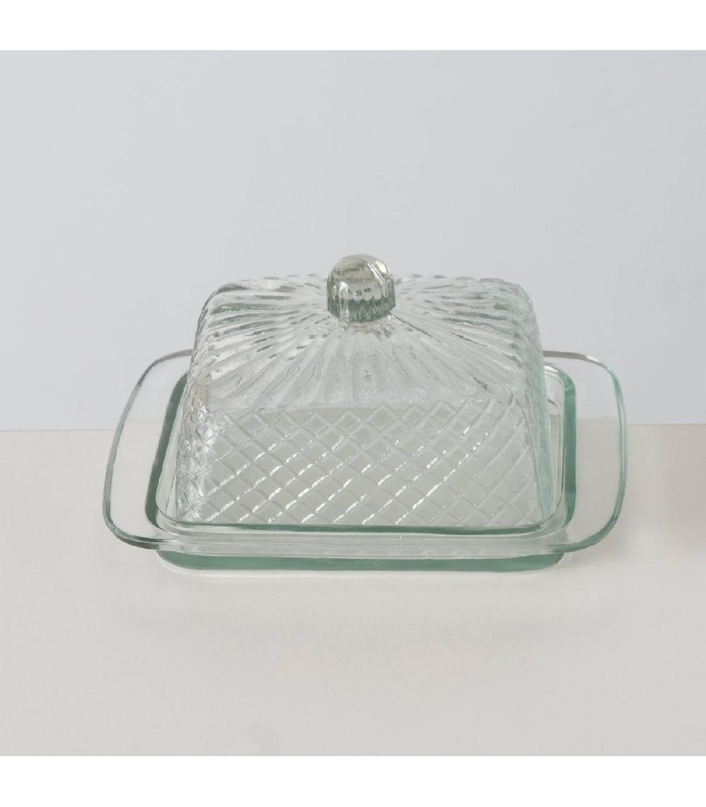 Wadiga Beurrier En Verre Taillé 17x13x9cm