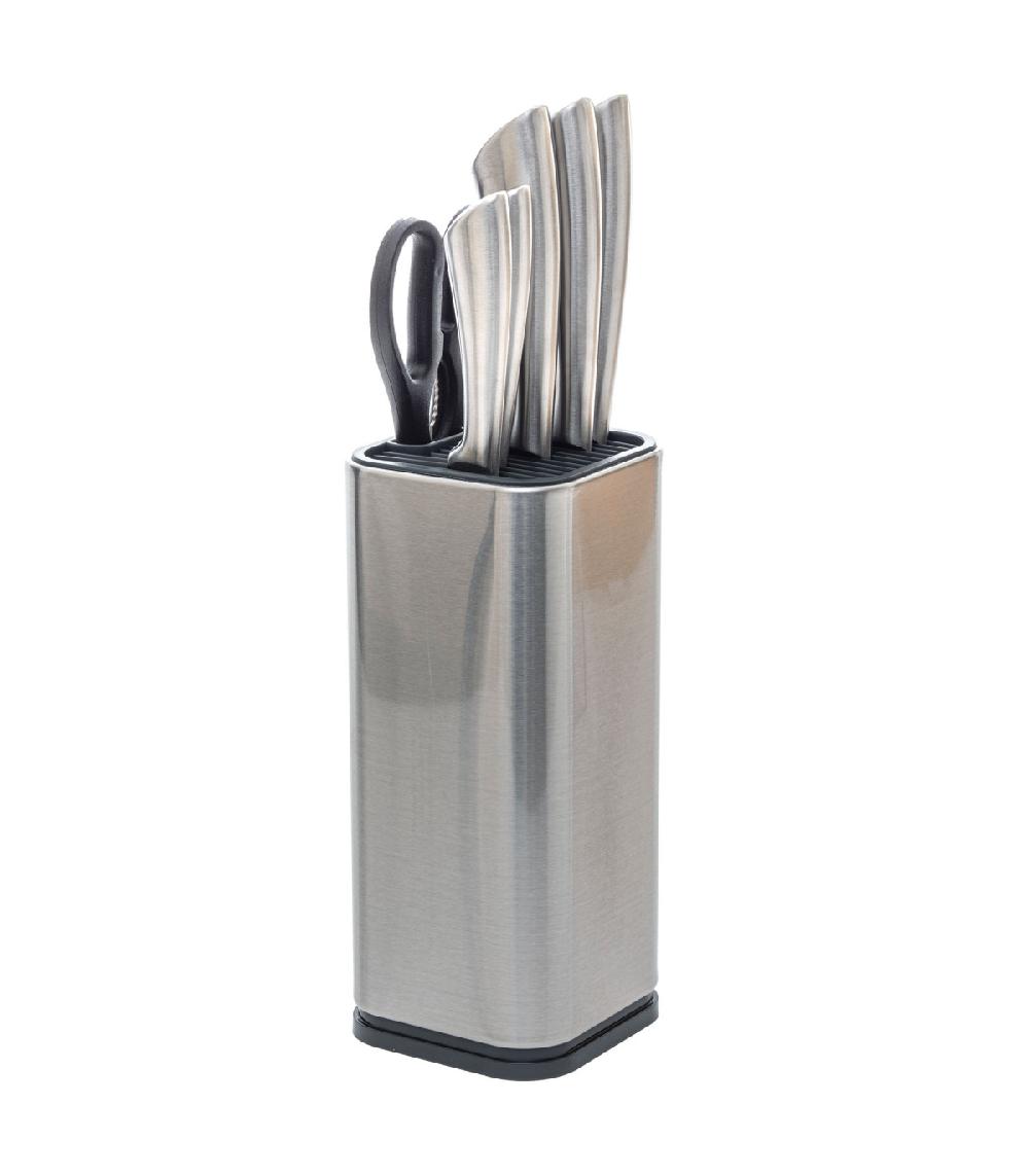 wadiga Bloc 5 couteaux + ciseaux Inox
