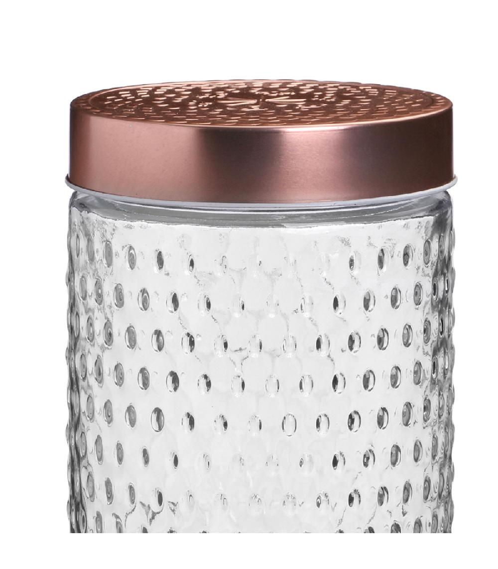 Wadiga Bocal Cuisine Verre Et Métal Doré Rose 1L