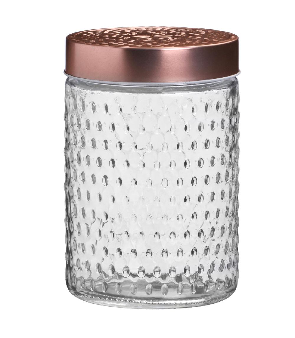 wadiga Bocal cuisine verre et métal doré rose 1L