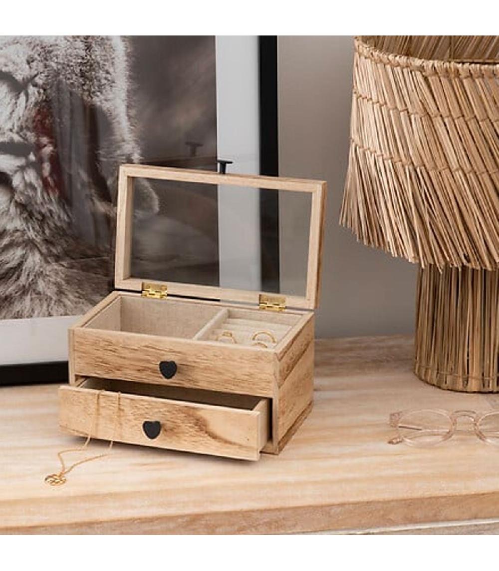 Wadiga Boîte à Bijoux En Bois 19.5x11.5x12.5cm