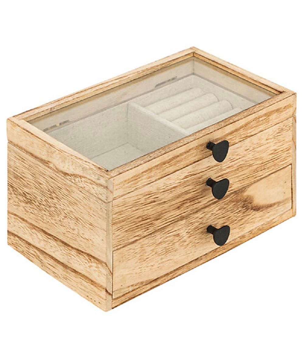 Wadiga Boîte à Bijoux En Bois 19.5x11.5x12.5cm