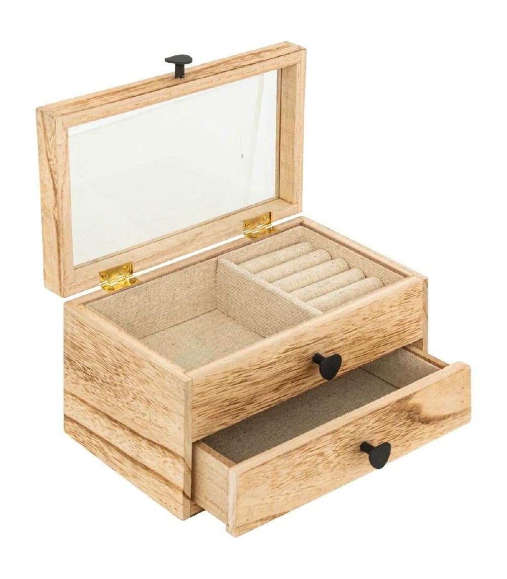 wadiga Boîte à bijoux en bois 19.5x11.5x12.5cm